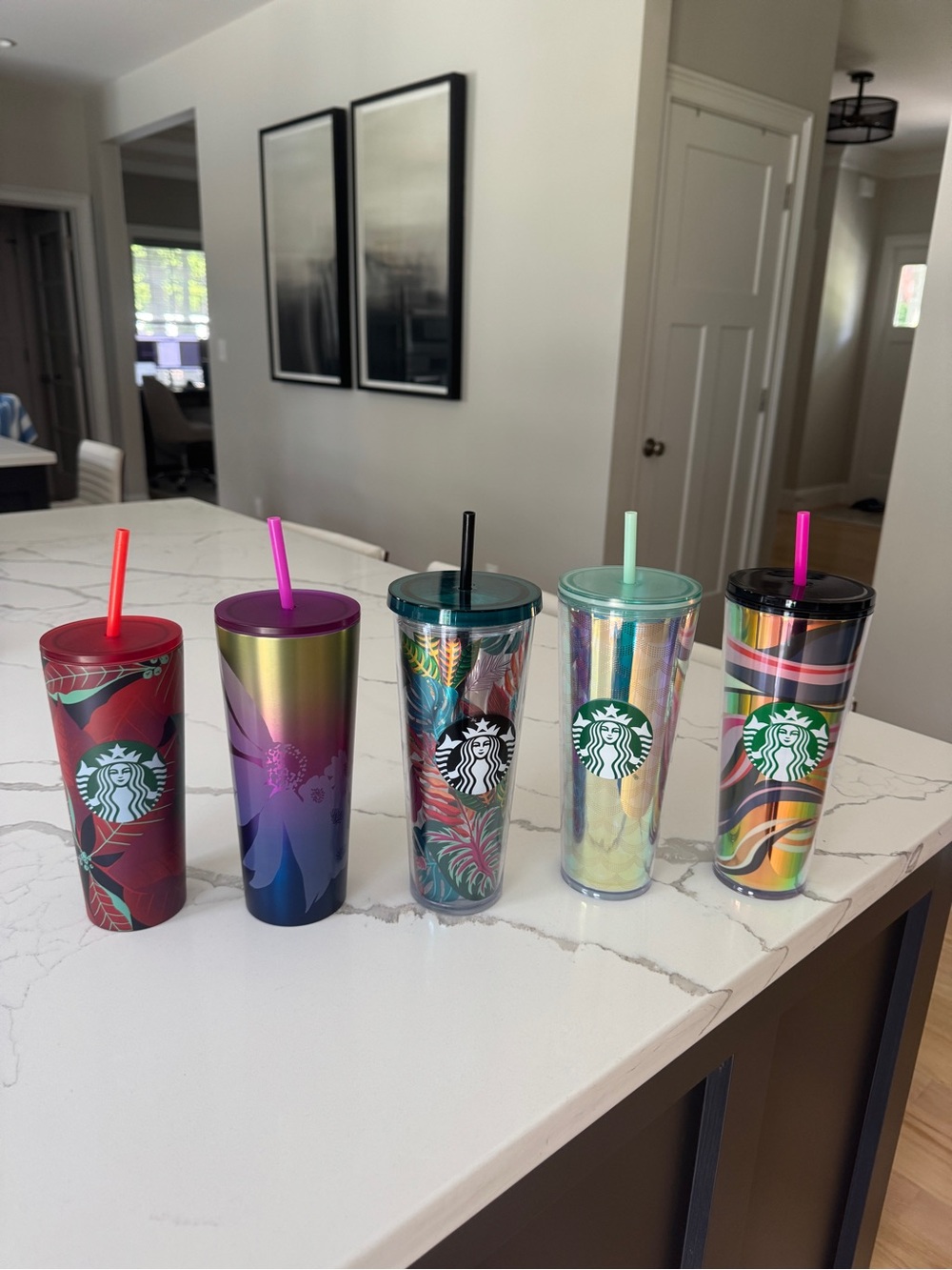 Starbucks Multicolor Iridescent & Patterned Cold Cup Set